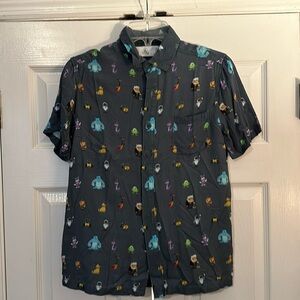 Boys Disney Pixar Short Sleeve Button Down Sz XS